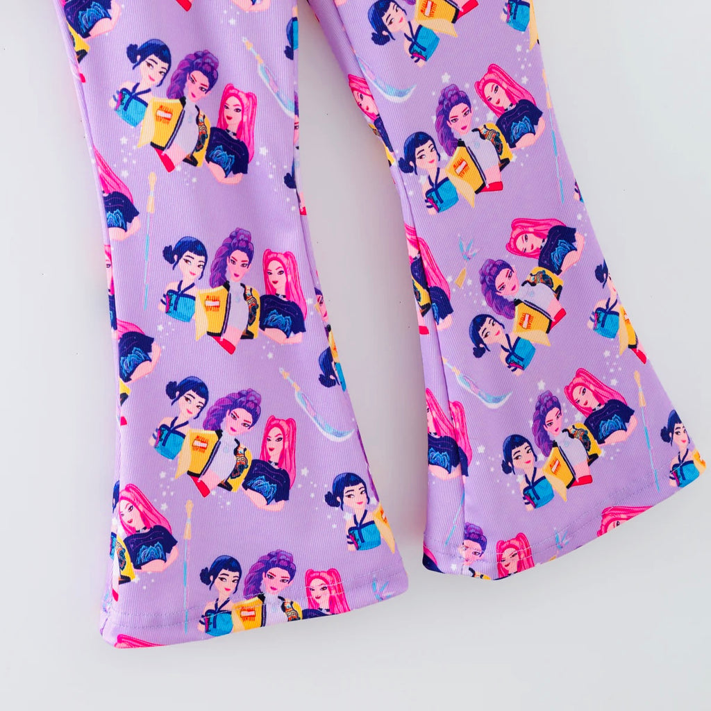Girls Purple Demon Hunter Pants Set