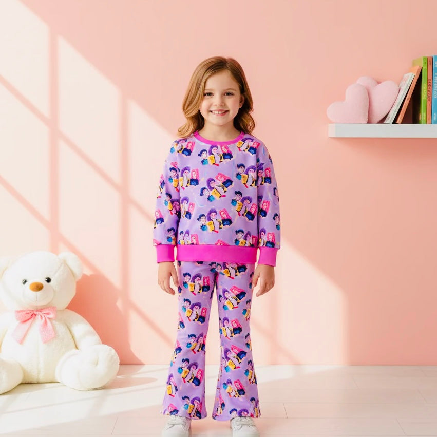 Girls Purple Demon Hunter Pants Set