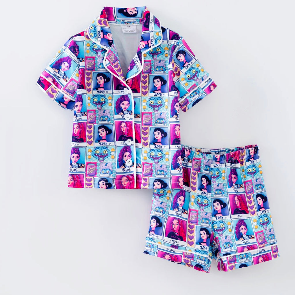 Girls Short Sleeve Demon Hunter Pajamas