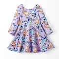 Girls Purple Long Sleeve Bluey Dress