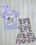 Girls Purple Bluey Easter Belle Bottom Set