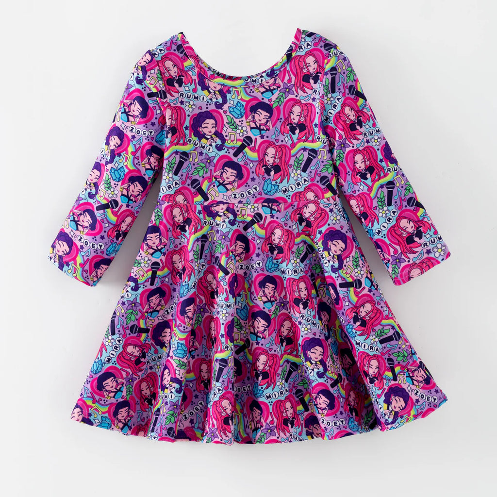 Girls Long Sleeve Demon Hunters Dress