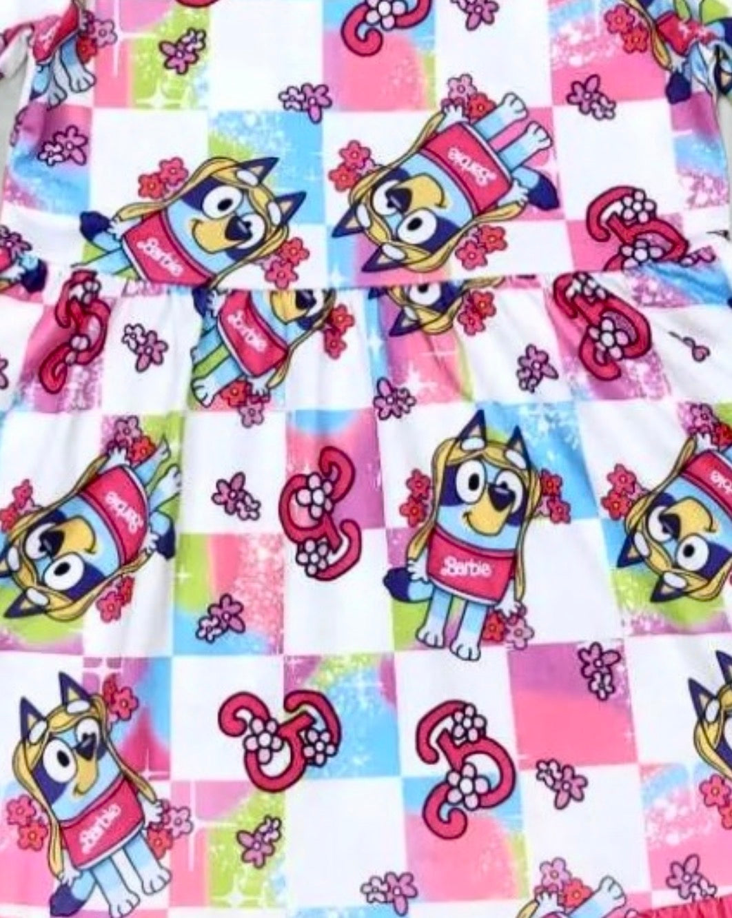 Girls Bluey Barbie Twirl Dress